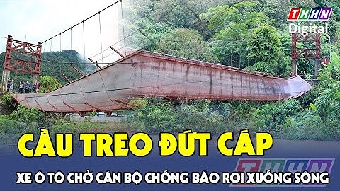 Cầu treo đứt cáp, xe ô tô chở cán bộ đi chống bão rơi xuống sông ở Điện Biên | Hà Nam TV