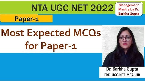 Paper-1 Most expected Questions for  NTA UGC NET/JRF 2022/ quick revision/ by dr. Barkha Gupta
