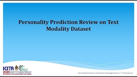 Personality Prediction Review on Text Model | Text Modality Dataset