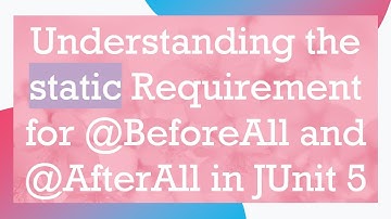 Understanding the static Requirement for @ BeforeAll and @ AfterAll in JUnit 5