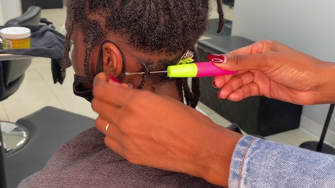 Easy way to interlock locs with a crochet needle 