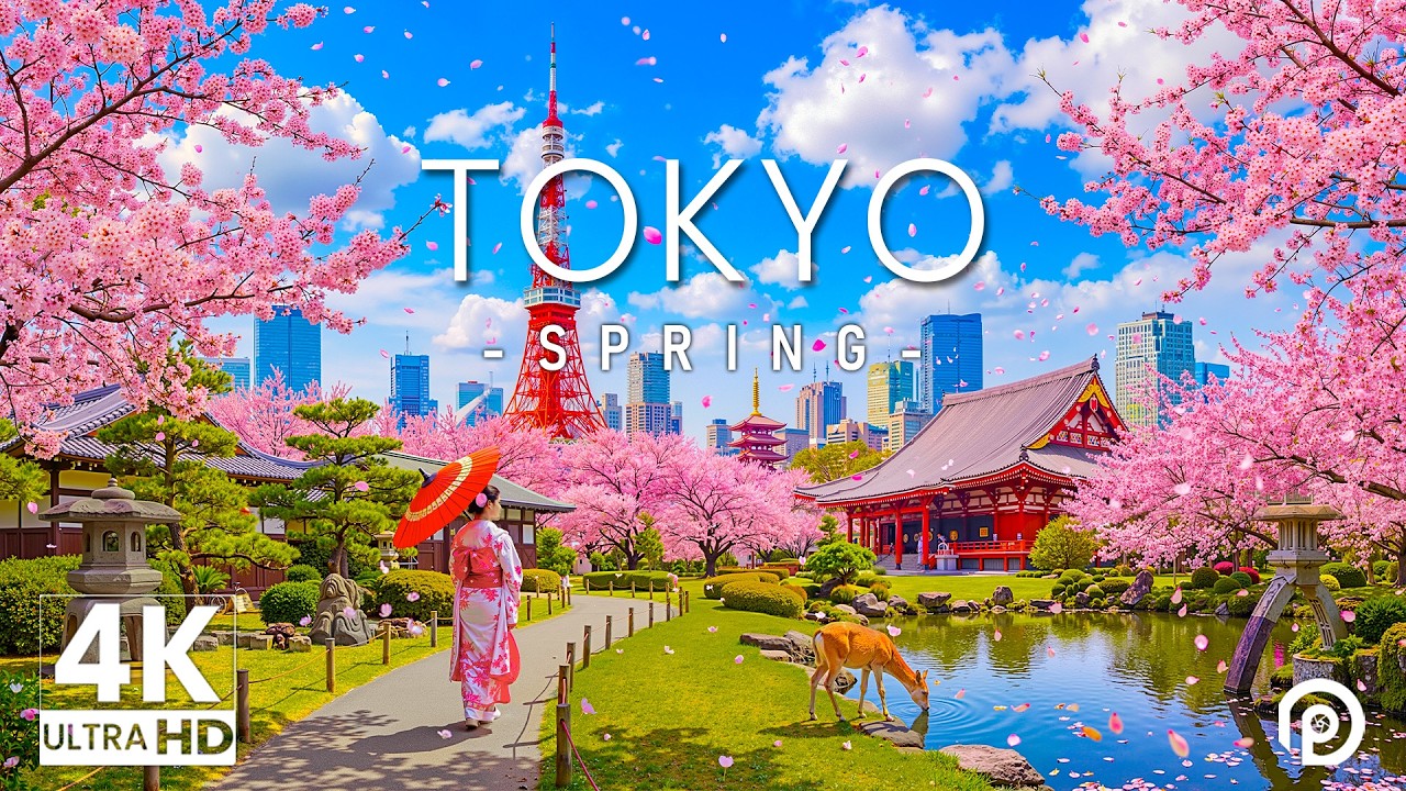 Tokyo Spring 4K – Cherry Blossoms, Skytree Views & Sumida River Reflections