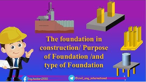 The foundation in construction  Purpose of Foundation  and type of Foundation