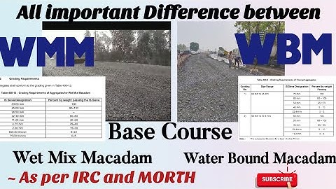 difference between WMM and WBM | flexible pavement layer | Wet Mix Macadam and water Bound Macadam