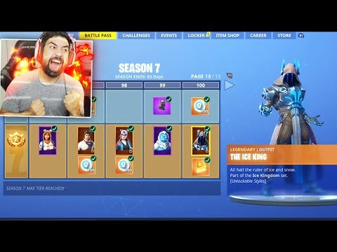 Fortnite SEASON 7 ALL BATTLE PASS REWARDS UNLOCKED (Tier 100)
