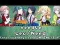 needLe COLOR CODED LYRICS (ROM/ENG/ESP) LEO/NEED