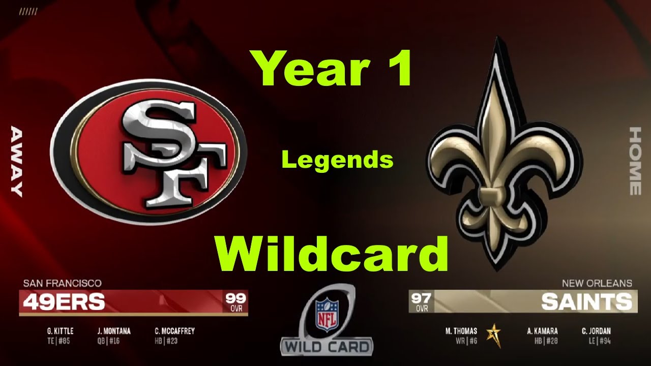 Madden nfl 25 legends 49ers vs saints year 1 game wildcard youtube
