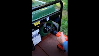 Starting a generator (or small motor) with a drill without a jerking shock when the motor starts.