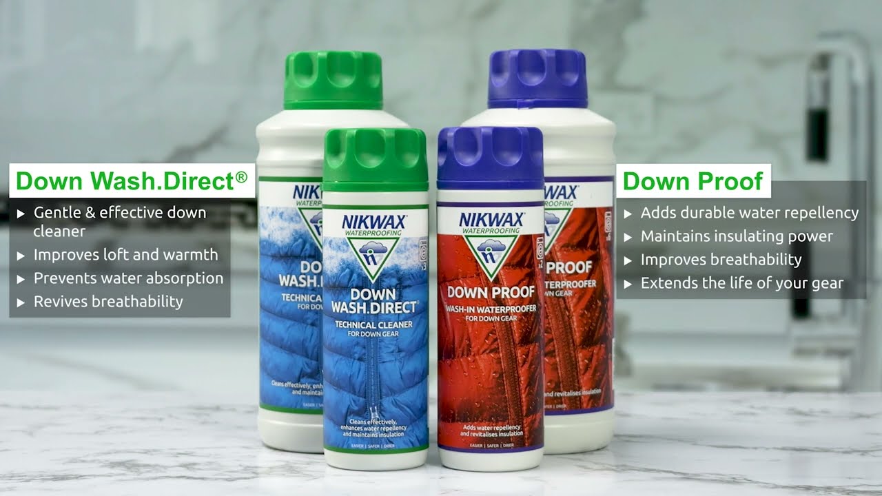 Nikwax Down Proof Wash-In Waterproofing Restores DWR Water Repellency to  Down Filled Jackets, Outerwear, Vests, Sleeping Bags, Quilts, and Bedding