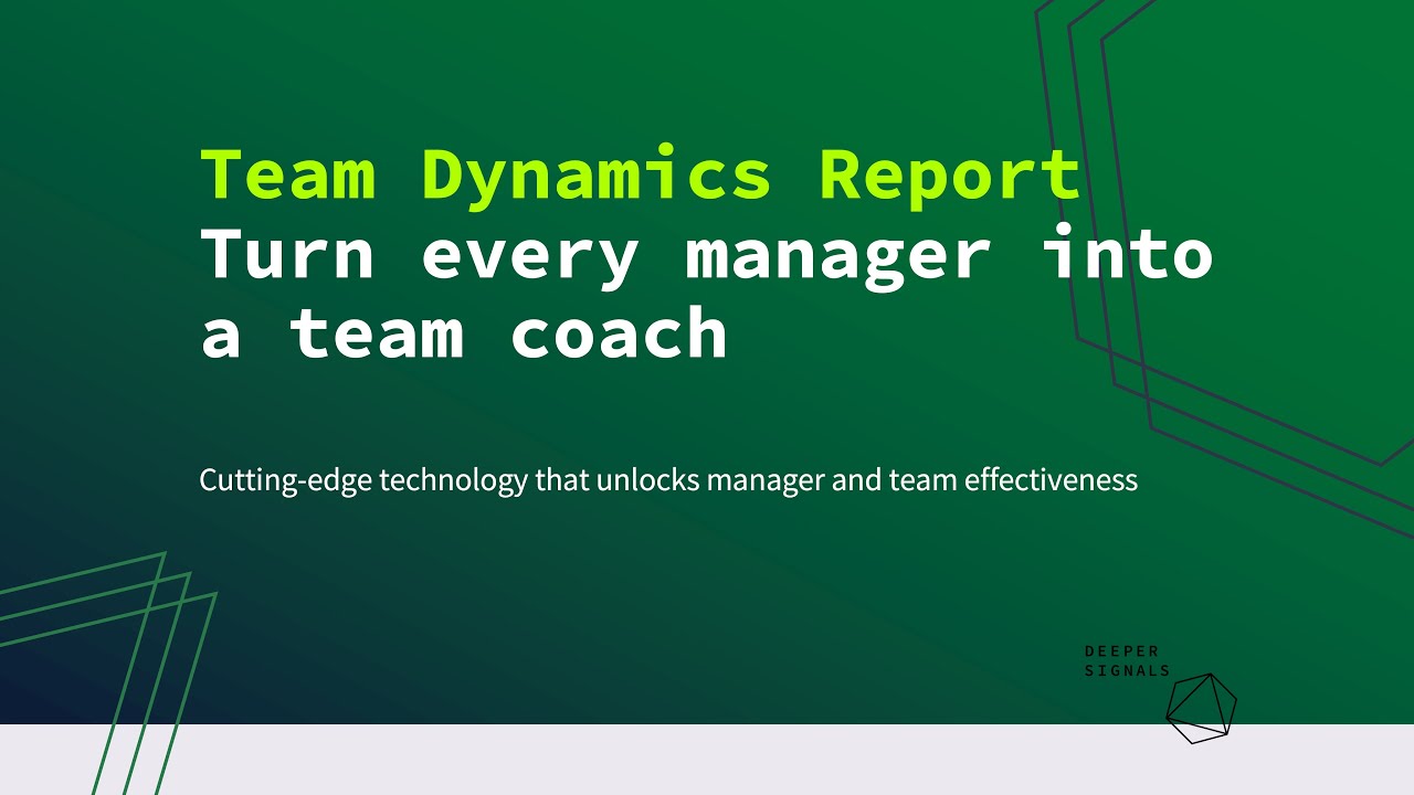 Introducing the Team Dynamics report - YouTube