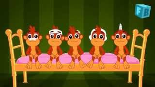 أغنية خمس قرود بيتنططوا على السرير...Five Little Monkeys Jumping On The Bed Song