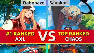 GGST 2.00 ▰ Dabohaze (#1 Ranked Axl) vs Sanakan (TOP Ranked Chaos). High Level Gameplay
