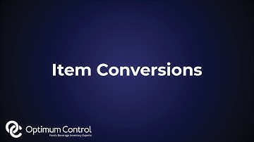 Item Conversions | Optimum Control