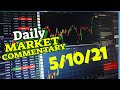 Daily Market Commentary - (05/10/2021)  |  [with Chuck Fulkerson of TradersArmy.com]