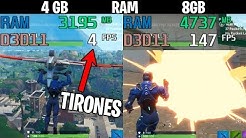 4gb vs 8gb de ram solucionar tirones de fps en fortnite duration 2 44 - a6 7400k fortnite