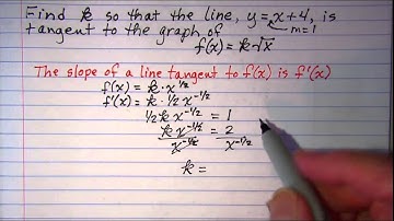 Finding k so that the line is tangent to the curve