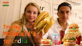 We tried MCDONALD's in India!  Indian BigMac  Masala Pop Coke  McAloo Tikki   Goa, India