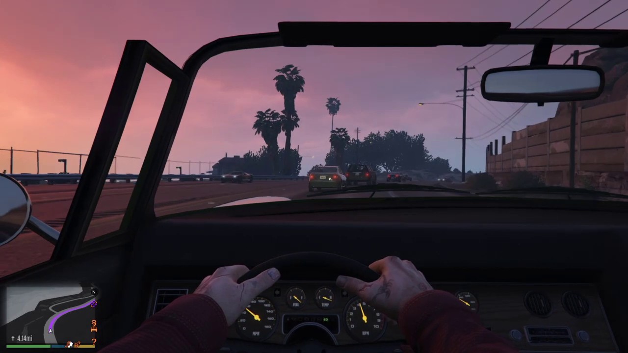 GTA V - Chill Sunset Drive in First Person - BLONDED RADIO - YouTube