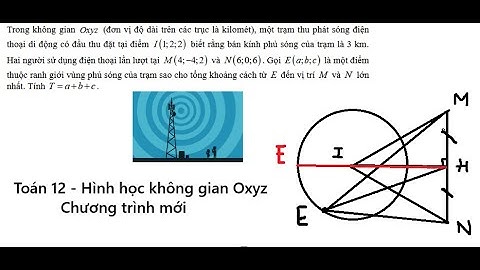 Toán 12: Trong không gian Oxyz (đơn vị độ dài trên các trục là kilomét), một trạm thu phát sóng điện