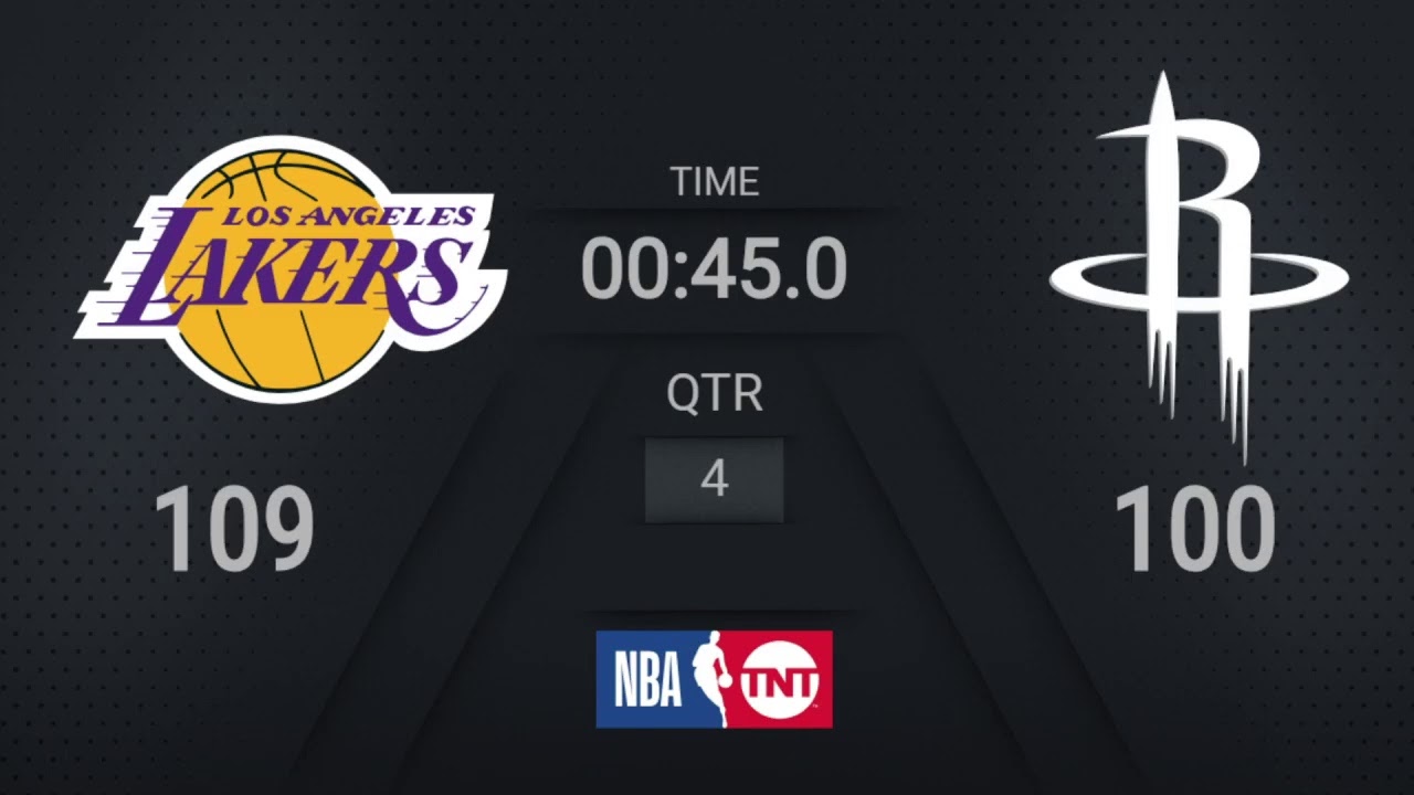 Lakers Rockets Nba On Tnt Live Scoreboard Wholenewgame Youtube