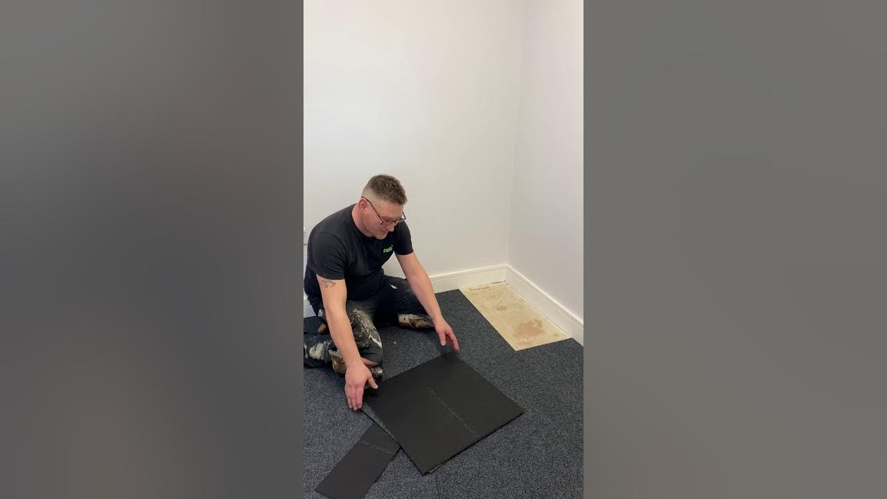 How to cut a carpet tile to fit . Method 1 YouTube
