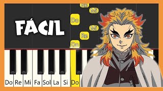 Homura - LiSA - Demon Slayer - TUTORIAL PIANO FÁCIL - CANCIÓN FÁCIL PARA PIANO