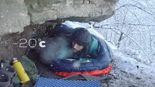 Solo Winter Camping - No Tent - Survival in the Wild -20°C