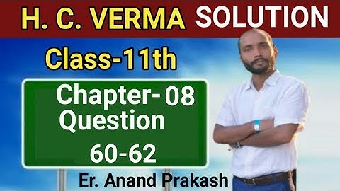 H C VERMA SOLUTION CHAPTER 8 QUESTION 60,61,62.