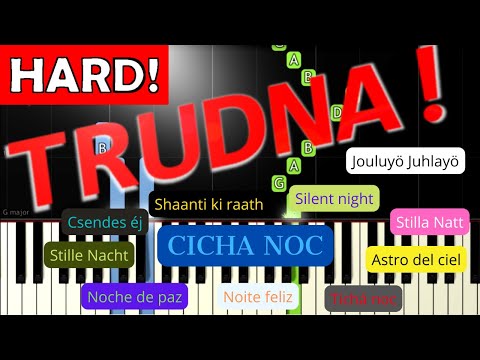 🎹 Cicha noc - Piano Tutorial (TRUDNA! wersja) 🎵 NUTY W OPISIE 🎼