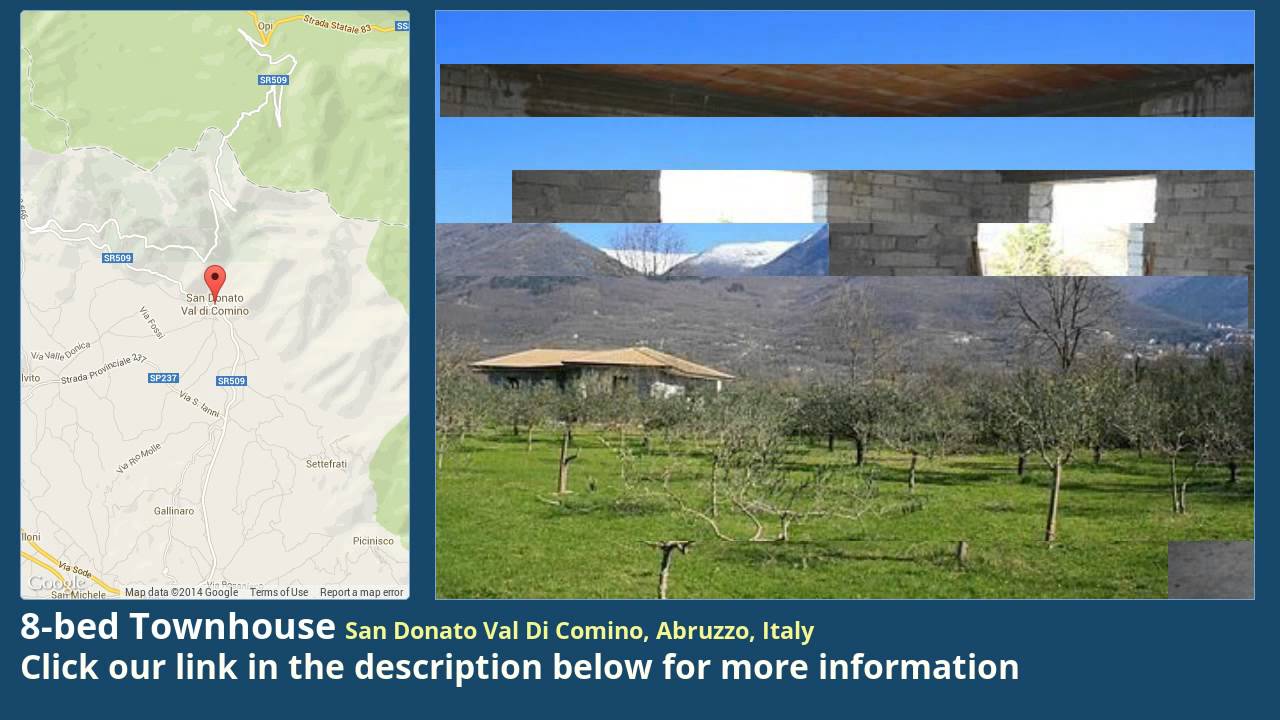 8bed Townhouse for Sale in San Donato Val Di Comino, Abruzzo, Italy on