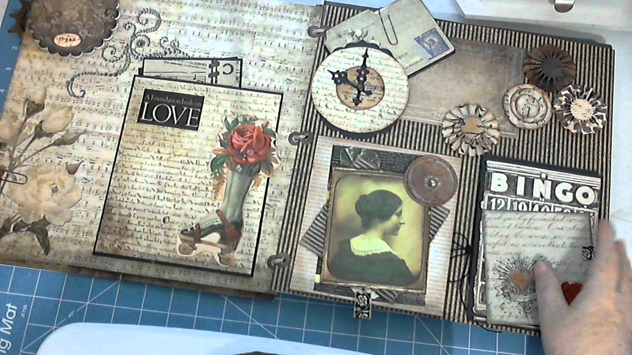 dcwv steampunk tattered time scrapbook giant mini album by video scrap book