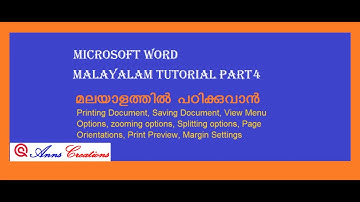Microsoftword Malayalam Tutorial Part 4
