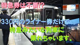 特急券は不要!?　330円のライナー券だけで特急みたいな列車に乗れちゃいます。