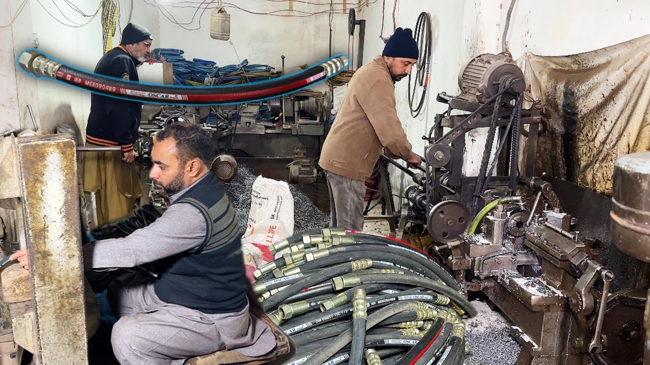 Hose Making Process Amazing Manufacturing Process Of Making Hydraulic Hoses Pipes - YouTube