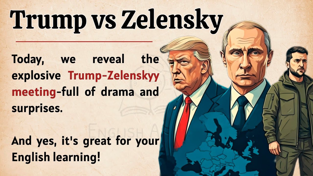 Outline Video Trump vs Zelensky || Graded Reader || Story Level 1 🔥|| English Listening & Speaking Practice ✅