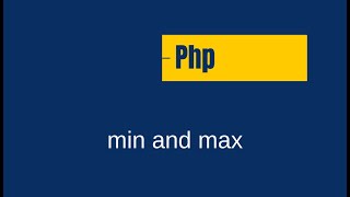 PHP min and max