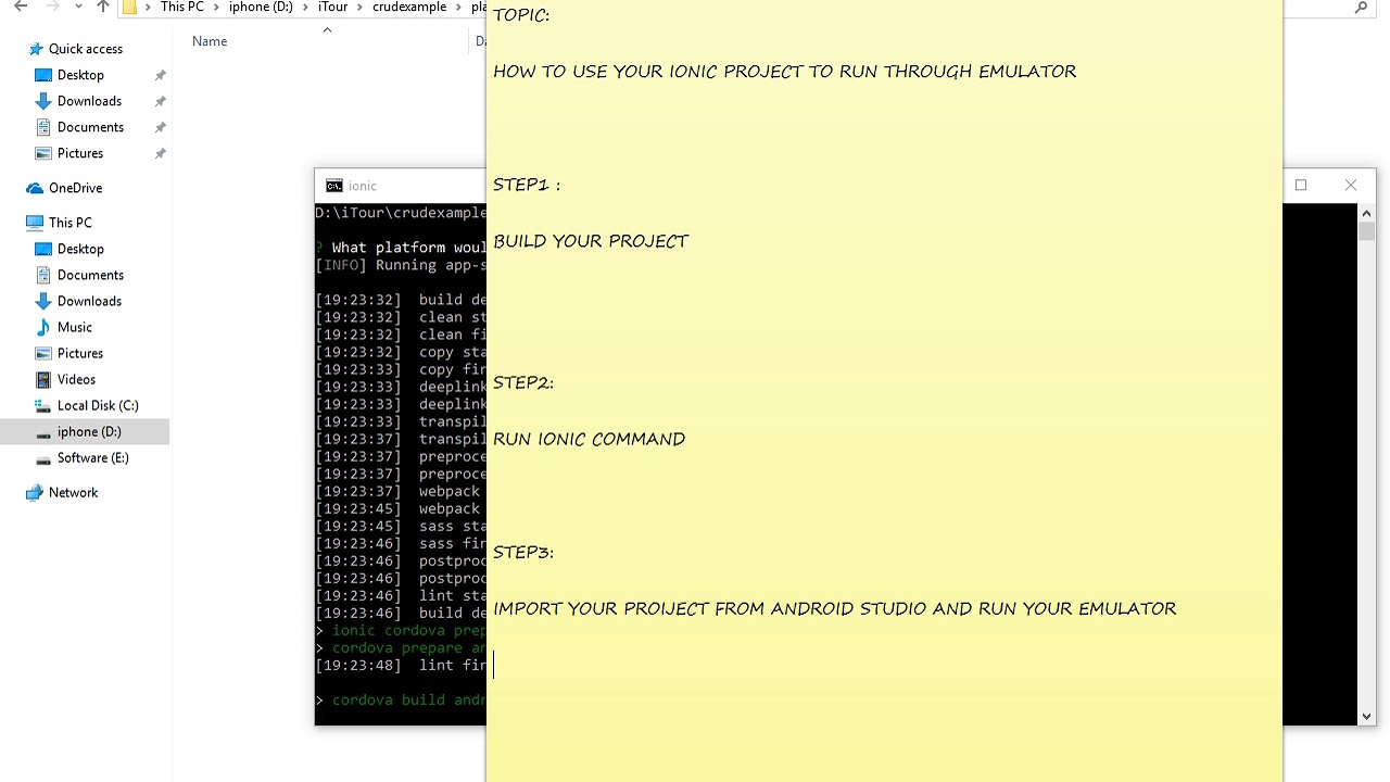 ionic android studio - YouTube