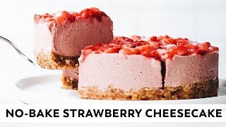 No-Bake Strawberry Cheesecake // vegan, gluten-free, paleo