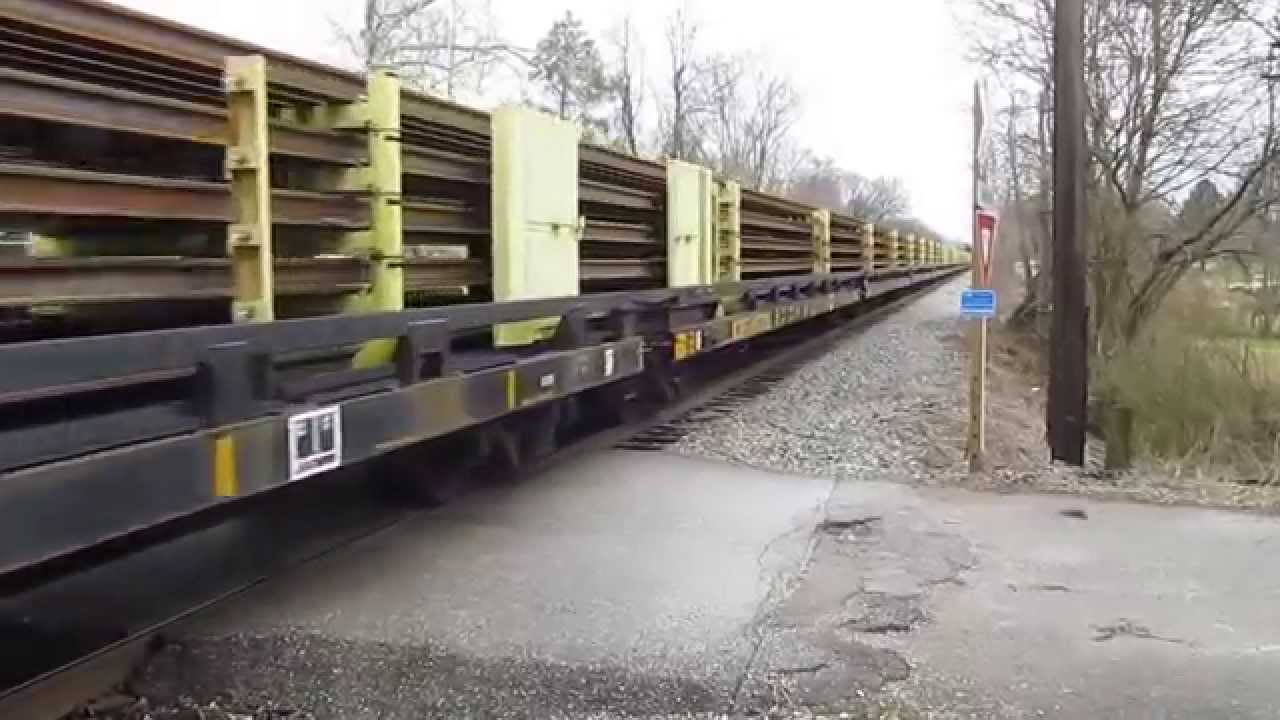 Welded Rail Train, Loaded With New Track Rail, CSX Maintenance Of Way