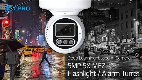 Deep Learning-based AI Camera 5MP 5X MFZ Flashlight / Alarm Turret Camera
