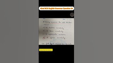 42nd BCS Preliminary English Grammar Question Solution | Part : 04