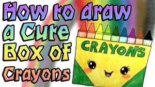 How to draw a cute box of crayons