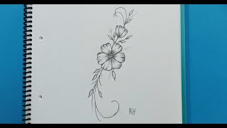 How to draw an easy rose race with a pencil'كيف ترسم عرق ورد سهل بقلم الرصاص