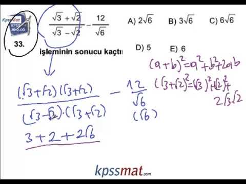 2012 KPSS Ortaöğretim Matematik sorularınını çözümü(31-34.sorular)