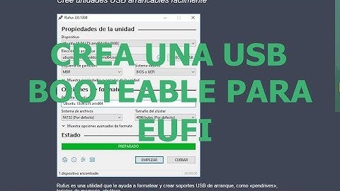 Crear USB booteable para UEFI