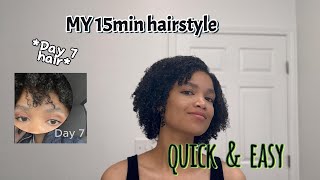 How to style your natural hair in 15 minutes | Hair lasted a whole week ❗️🔔