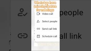 Schedule call option in WhatsApp #meeting,#teams #microsoft #meta #schedule #call #webconferencing