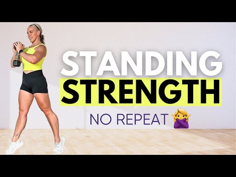 All Standing Full Body Dumbbell Workout | No Repeat Strength Training