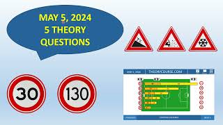 Theory questions - Braking distance - Stopping distance - Speed - Diversion - Overtaking