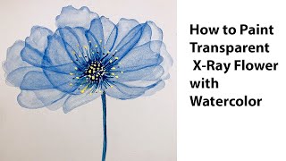 How to paint Transparent flowers with watercolor, XRay flowers
